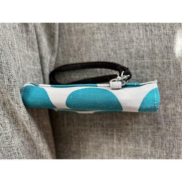 Thirty One Every Day Wristlet 10th Anniversary In Teal Mod Dot Zip Around - Picture 5 of 11